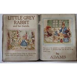 Vintage Little Grey Rabbit & Friends Child's Ceramic Dish Set Adams England wBox